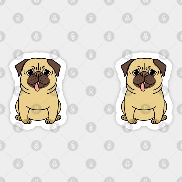 Funny Pug Dog Mug Sticker by Owl Canvas